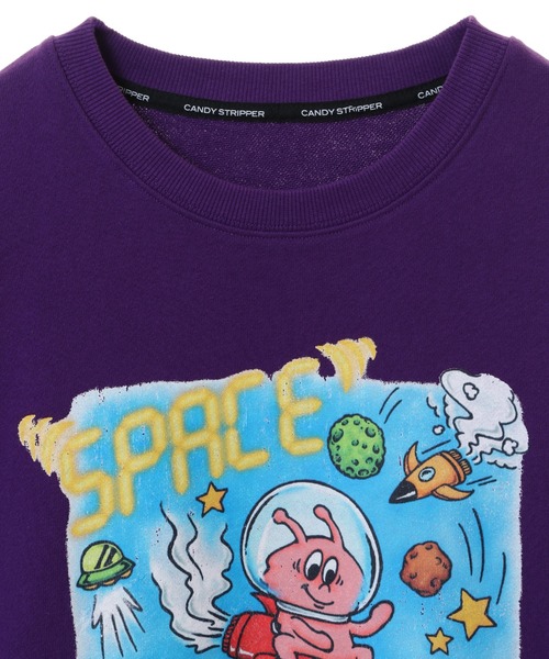 Candy Stripper（キャンディストリッパー）の「SPACE TOURS SWEAT ワンピース（スウェット・レディース・ブラック/ホワイト/パープル・2）」の5枚目の写真