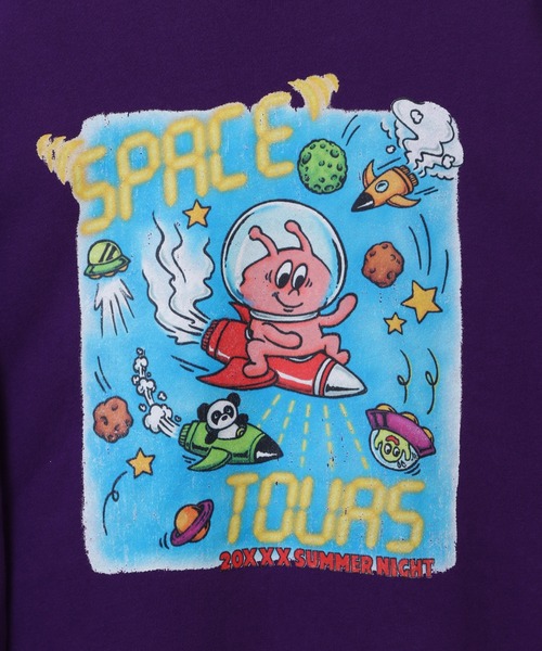 Candy Stripper（キャンディストリッパー）の「SPACE TOURS SWEAT ワンピース（スウェット・レディース・ブラック/ホワイト/パープル・2）」の8枚目の写真