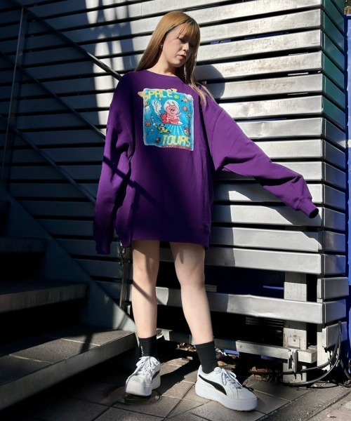 Candy Stripper（キャンディストリッパー）の「SPACE TOURS SWEAT ワンピース（スウェット・レディース・ブラック/ホワイト/パープル・2）」の12枚目の写真