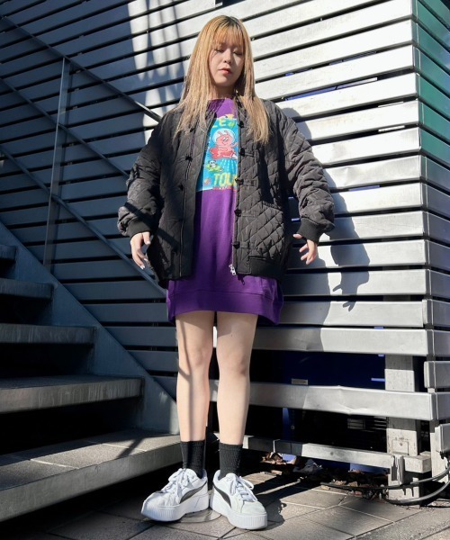 Candy Stripper（キャンディストリッパー）の「SPACE TOURS SWEAT ワンピース（スウェット・レディース・ブラック/ホワイト/パープル・2）」の9枚目の写真