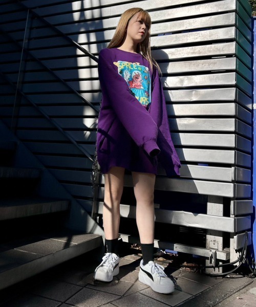 Candy Stripper（キャンディストリッパー）の「SPACE TOURS SWEAT ワンピース（スウェット・レディース・ブラック/ホワイト/パープル・2）」の13枚目の写真