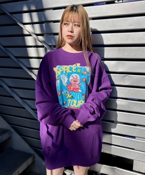 Candy Stripper（キャンディストリッパー）の「SPACE TOURS SWEAT ワンピース（スウェット・レディース・ブラック/ホワイト/パープル・2）」の17枚目の写真
