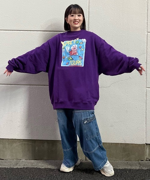 Candy Stripper（キャンディストリッパー）の「SPACE TOURS SWEAT ワンピース（スウェット・レディース・ブラック/ホワイト/パープル・2）」の22枚目の写真