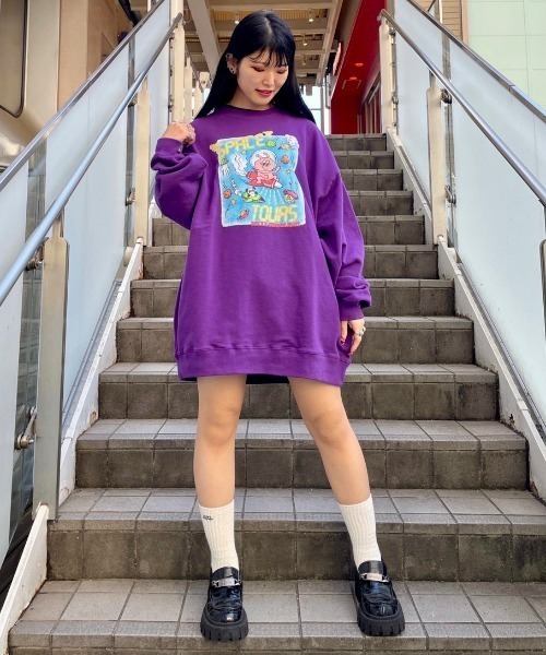 Candy Stripper（キャンディストリッパー）の「SPACE TOURS SWEAT ワンピース（スウェット・レディース・ブラック/ホワイト/パープル・2）」の20枚目の写真