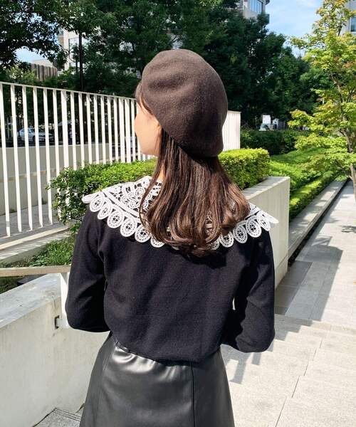 OPAQUE.CLIP（オペークドットクリップ）の「◆バスクベレー（ハンチング/ベレー帽・レディース・ブラック/ベージュ/カーキ/ワインレッド・00）」の5枚目の写真