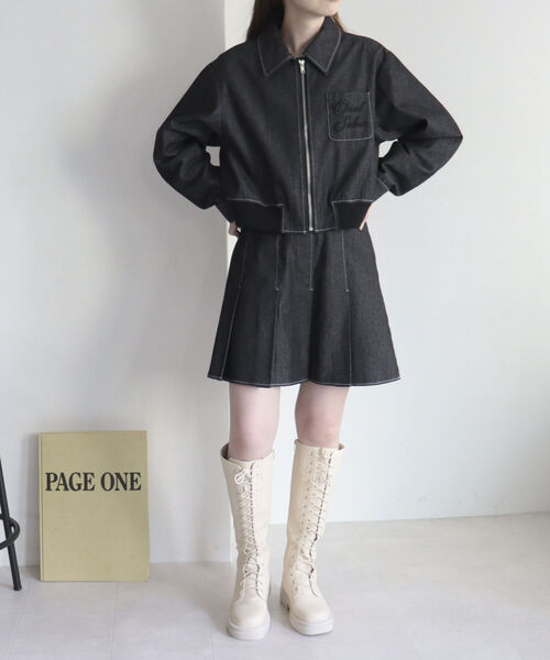 onulsoha(オヌルソハ)の「レースアップロングブーツ(ブーツ・レディース・ブラック/オフホワイト・M/L/S)」の3枚目の写真