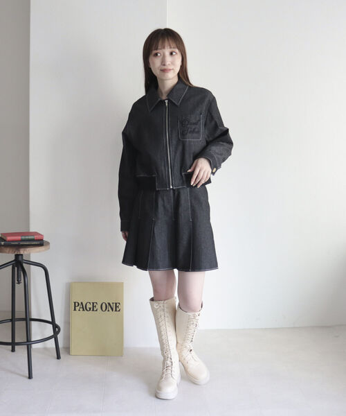 onulsoha(オヌルソハ)の「レースアップロングブーツ(ブーツ・レディース・ブラック/オフホワイト・M/L/S)」の4枚目の写真