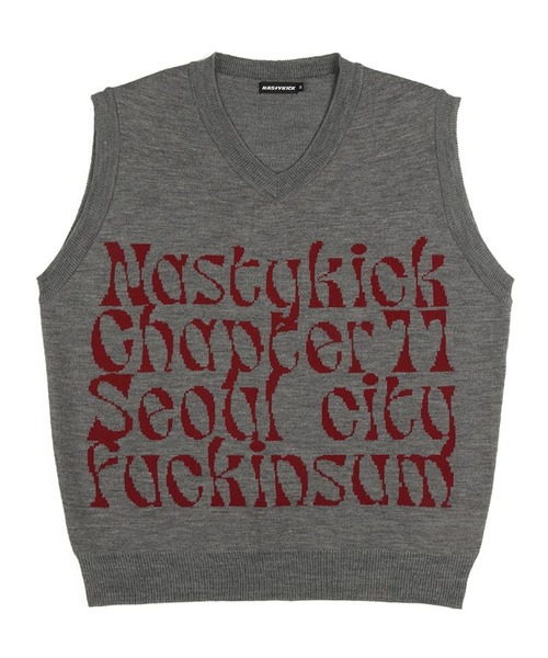 NASTY KICK(ナスティーキック)の「NASTYKICK/Kinsum VEST 2171049(ベスト・メンズ・ブラック/アイボリー/グレー・MEDIUM/LARGE)」の1枚目の写真