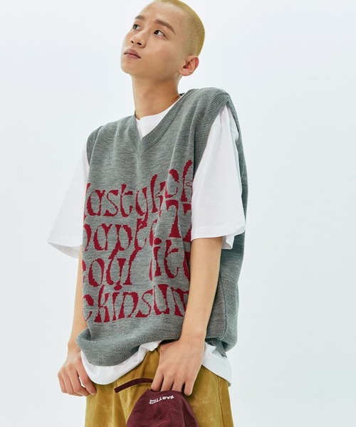 NASTY KICKの[NSTK] Kinsum Knit Vest 全3色 NASTY KICKの[NSTK] Kinsum Knit Vest 全3色 (NASTYKICK/ベスト