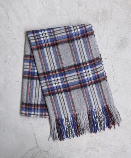 bulle de savon（ビュルデサボン）の「チェックストール（ストール/ショール・レディース・オレンジ/グレー/チャコールグレー/グリーン/ブルー・FREE）」の9枚目の写真