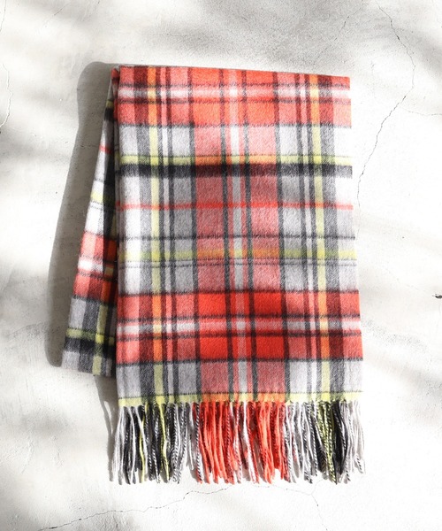 bulle de savon（ビュルデサボン）の「チェックストール（ストール/ショール・レディース・オレンジ/グレー/チャコールグレー/グリーン/ブルー・FREE）」の16枚目の写真