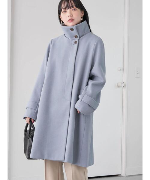 earth music&ecology（アースミュージックアンドエコロジー）の「2WAY Aラインコート（その他アウター・レディース・ブラック/サックスブルー/グレイッシュベージュ・M/L）」の16枚目の写真