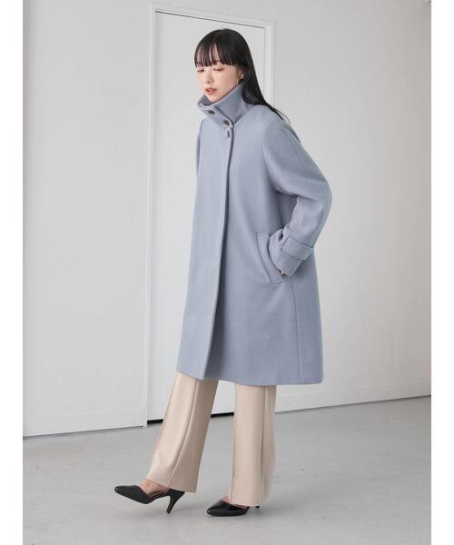 earth music&ecology（アースミュージックアンドエコロジー）の「2WAY Aラインコート（その他アウター・レディース・ブラック/サックスブルー/グレイッシュベージュ・M/L）」の20枚目の写真