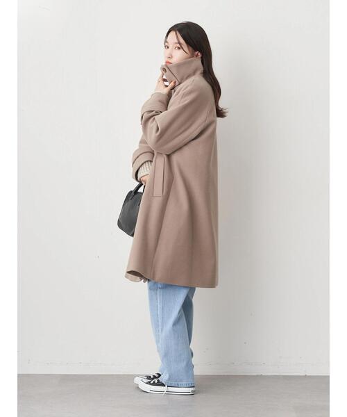 earth music&ecology（アースミュージックアンドエコロジー）の「2WAY Aラインコート（その他アウター・レディース・ブラック/サックスブルー/グレイッシュベージュ・M/L）」の13枚目の写真