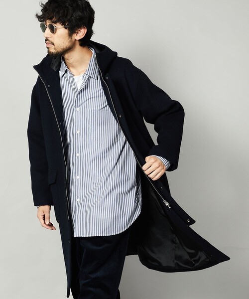 Firsthand(ファーストハンド)の「Firsthand/ファーストハンド リサイクルウールフーデッドコート(その他アウター・メンズ・チャコールグレー/ネイビー・S/M/L)」の2枚目の写真