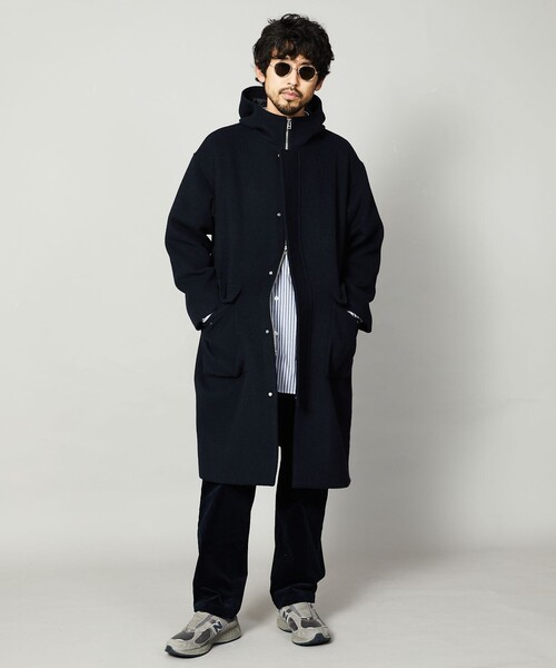 Firsthand(ファーストハンド)の「Firsthand/ファーストハンド リサイクルウールフーデッドコート(その他アウター・メンズ・チャコールグレー/ネイビー・S/M/L)」の3枚目の写真