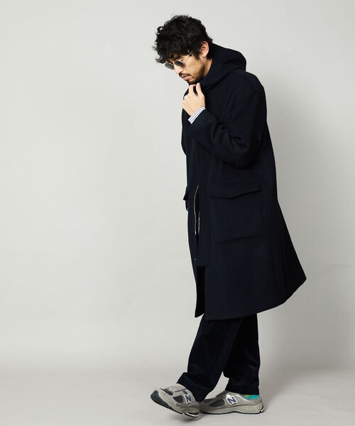 Firsthand(ファーストハンド)の「Firsthand/ファーストハンド リサイクルウールフーデッドコート(その他アウター・メンズ・チャコールグレー/ネイビー・S/M/L)」の4枚目の写真