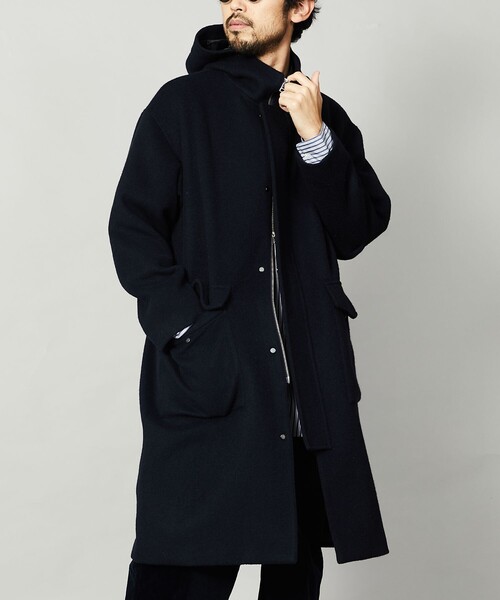 Firsthand(ファーストハンド)の「Firsthand/ファーストハンド リサイクルウールフーデッドコート(その他アウター・メンズ・チャコールグレー/ネイビー・S/M/L)」の5枚目の写真