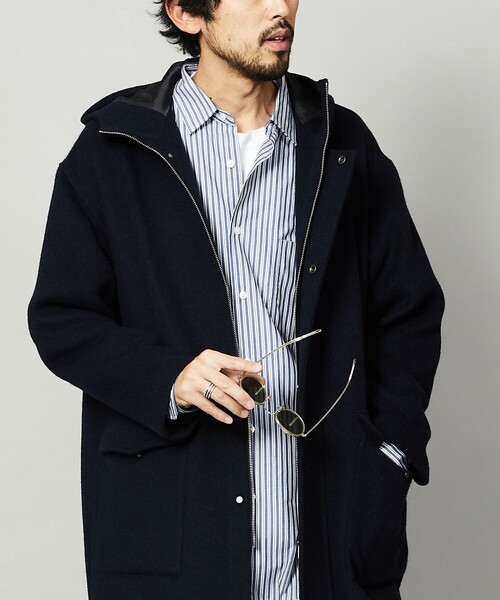 Firsthand(ファーストハンド)の「Firsthand/ファーストハンド リサイクルウールフーデッドコート(その他アウター・メンズ・チャコールグレー/ネイビー・S/M/L)」の13枚目の写真