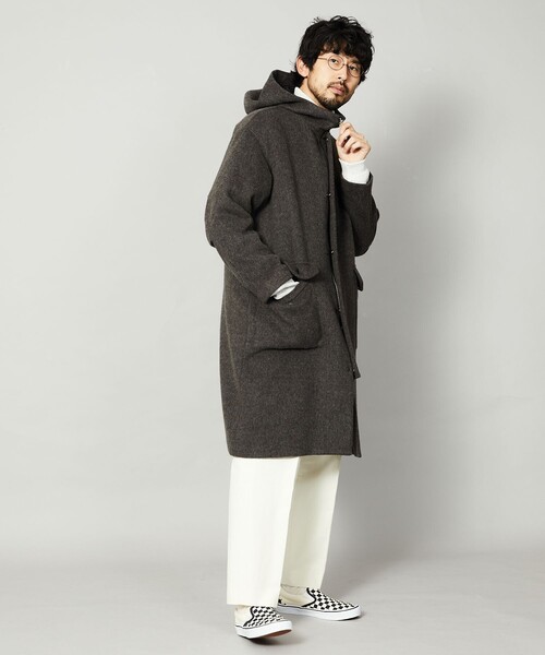 Firsthand(ファーストハンド)の「Firsthand/ファーストハンド リサイクルウールフーデッドコート(その他アウター・メンズ・チャコールグレー/ネイビー・S/M/L)」の17枚目の写真