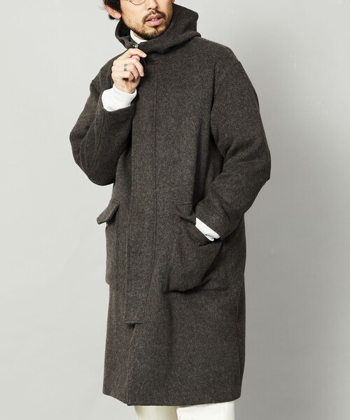 Firsthand(ファーストハンド)の「Firsthand/ファーストハンド リサイクルウールフーデッドコート(その他アウター・メンズ・チャコールグレー/ネイビー・S/M/L)」の18枚目の写真