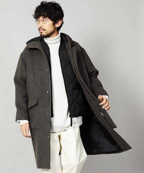 Firsthand(ファーストハンド)の「Firsthand/ファーストハンド リサイクルウールフーデッドコート(その他アウター・メンズ・チャコールグレー/ネイビー・S/M/L)」の22枚目の写真