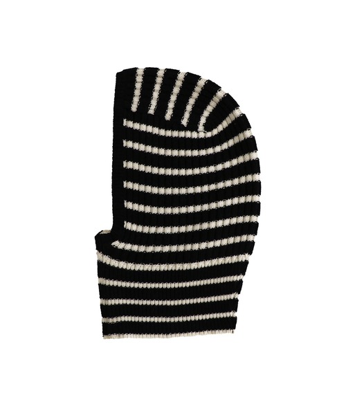 TheOpen Product(ザオープンプロダクト)の「【TheOpen Product/ジ オープン プロダクト】STRIPE ZIP UP BALACLAVA ストライプジップアップバラクラバ(ニットキャップ/ビーニー・レディース・ホワイト/ネイビー・FREE)」の5枚目の写真