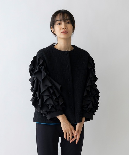 SONO/ソーノ】ラッフルフリル ツイーディジャケット