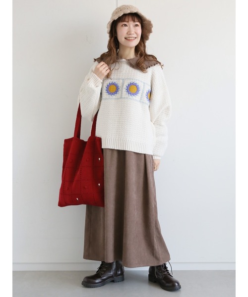 ehka sopo（エヘカソポ）の「かぎ編みニットハット（ハット・レディース・ベージュ/キナリ/ブラック・ﾌﾘ-）」の4枚目の写真