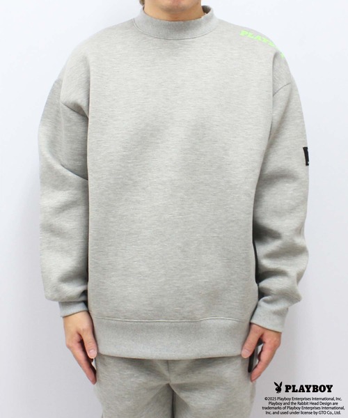 PLAYBOY（プレイボーイ）の「【GOLF】ゴルフウェア　PLAYBOYモックネック長袖（ジャージ・メンズ・ブラック/グレー・M/L/XL）」の3枚目の写真