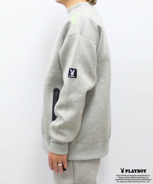 PLAYBOY（プレイボーイ）の「【GOLF】ゴルフウェア　PLAYBOYモックネック長袖（ジャージ・メンズ・ブラック/グレー・M/L/XL）」の4枚目の写真