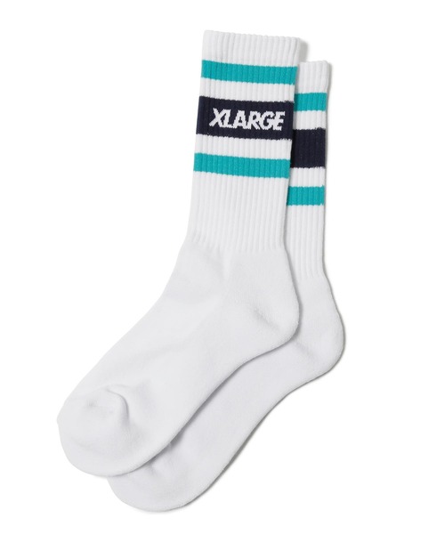 XLARGE(エクストララージ)の「CONTRAST STRIPE SOCKS(ソックス/靴下・メンズ・アッシュ/ブラック/ホワイト・ONE SIZE)」の2枚目の写真
