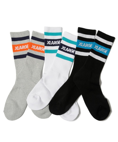 XLARGE(エクストララージ)の「CONTRAST STRIPE SOCKS(ソックス/靴下・メンズ・アッシュ/ブラック/ホワイト・ONE SIZE)」の4枚目の写真