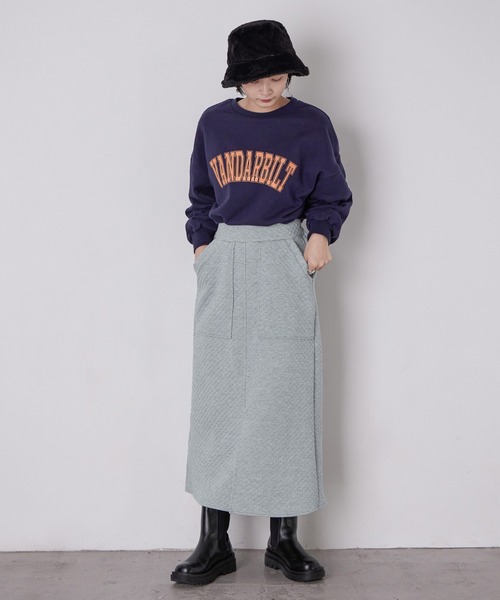 Fashion Letter(ファッションレター)の「ジャガードキルト フロントスリットタイトスカート(スカート・レディース・ブラック/グレー/ブラウン・M)」の6枚目の写真