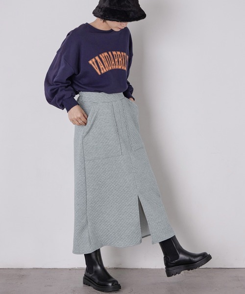 Fashion Letter(ファッションレター)の「ジャガードキルト フロントスリットタイトスカート(スカート・レディース・ブラック/グレー/ブラウン・M)」の7枚目の写真