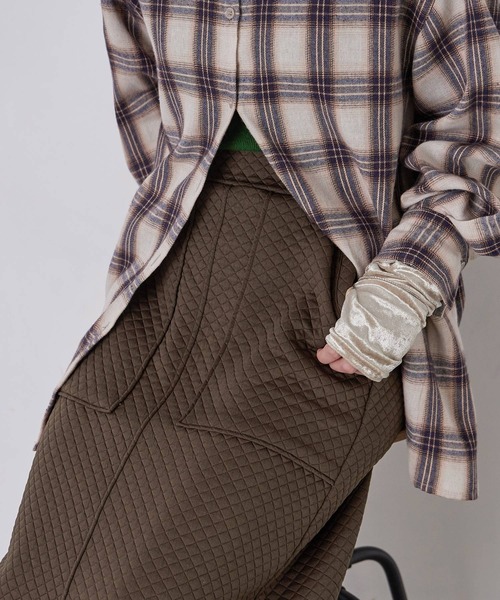 Fashion Letter(ファッションレター)の「ジャガードキルト フロントスリットタイトスカート(スカート・レディース・ブラック/グレー/ブラウン・M)」の15枚目の写真