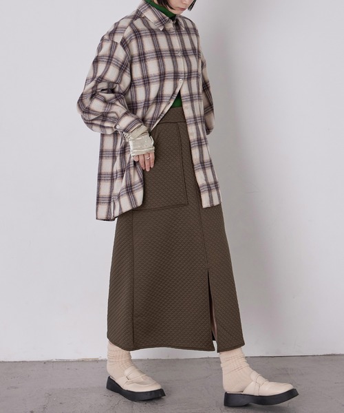 Fashion Letter(ファッションレター)の「ジャガードキルト フロントスリットタイトスカート(スカート・レディース・ブラック/グレー/ブラウン・M)」の16枚目の写真
