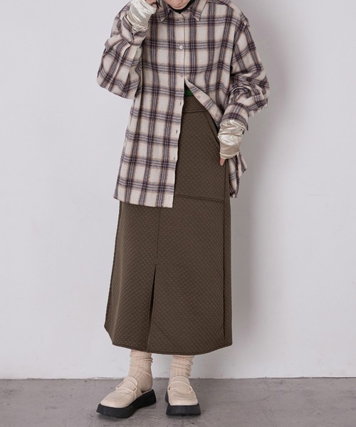 Fashion Letter(ファッションレター)の「ジャガードキルト フロントスリットタイトスカート(スカート・レディース・ブラック/グレー/ブラウン・M)」の17枚目の写真