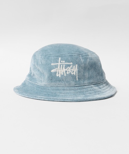 STUSSY(ステューシー)の「STUSSY/ステューシー CHENILLE BIG BASIC BUCKET HAT バケットハット(ハット・メンズ・ブラック/ライトブルー/オレンジ・S/M/L/XL)」の2枚目の写真