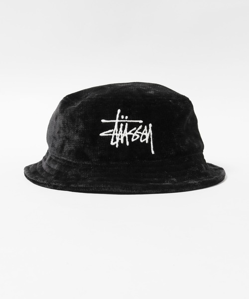 STUSSY(ステューシー)の「STUSSY/ステューシー CHENILLE BIG BASIC BUCKET HAT バケットハット(ハット・メンズ・ブラック/ライトブルー/オレンジ・S/M/L/XL)」の1枚目の写真