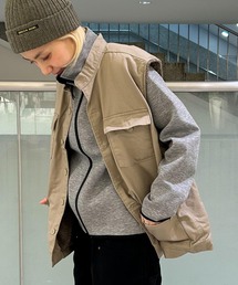OLD BETTY'S（オールドベティーズ）の「オールドベティーズ【OLD BETTY’S】Dobby Cloth×Boa Military Vest（ミリタリージャケット）」