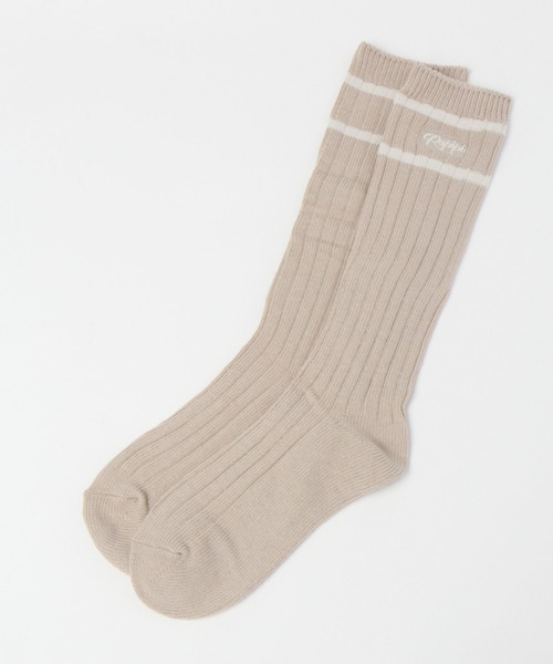 repipi armario（レピピ アルマリオ）の「ラインルーズソックス（ソックス/靴下・キッズ・コーラル/パープル/ライム/グリーン/ホワイト/ブラック/ブルー/サックスブルー/グレー/ベージュ/グリーン系その他/オレンジ/グリーン系その他2/ブルー系その他・FREE）」の4枚目の写真