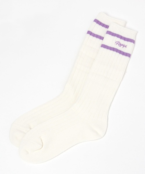 repipi armario（レピピ アルマリオ）の「ラインルーズソックス（ソックス/靴下・キッズ・コーラル/パープル/ライム/グリーン/ホワイト/ブラック/ブルー/サックスブルー/グレー/ベージュ/グリーン系その他/オレンジ/グリーン系その他2/ブルー系その他・FREE）」の12枚目の写真