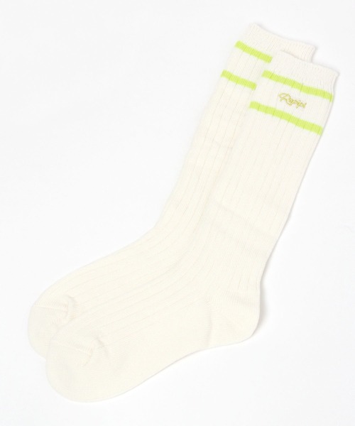 repipi armario（レピピ アルマリオ）の「ラインルーズソックス（ソックス/靴下・キッズ・コーラル/パープル/ライム/グリーン/ホワイト/ブラック/ブルー/サックスブルー/グレー/ベージュ/グリーン系その他/オレンジ/グリーン系その他2/ブルー系その他・FREE）」の5枚目の写真