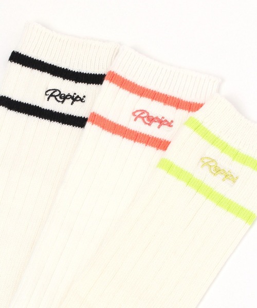 repipi armario（レピピ アルマリオ）の「ラインルーズソックス（ソックス/靴下・キッズ・コーラル/パープル/ライム/グリーン/ホワイト/ブラック/ブルー/サックスブルー/グレー/ベージュ/グリーン系その他/オレンジ/グリーン系その他2/ブルー系その他・FREE）」の18枚目の写真
