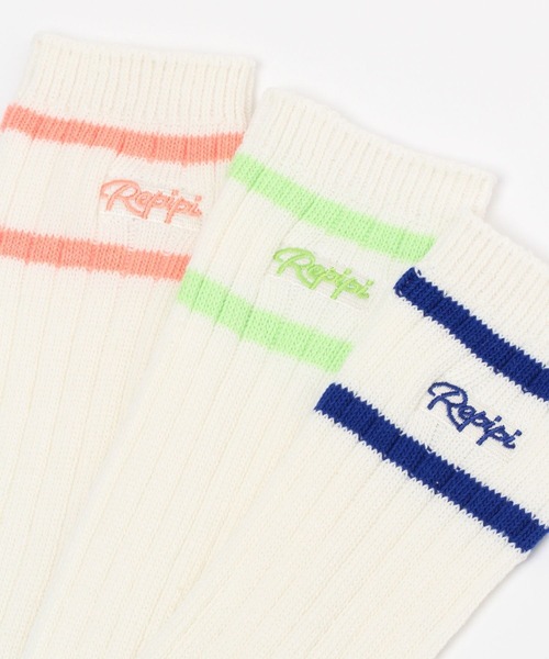 repipi armario（レピピ アルマリオ）の「ラインルーズソックス（ソックス/靴下・キッズ・コーラル/パープル/ライム/グリーン/ホワイト/ブラック/ブルー/サックスブルー/グレー/ベージュ/グリーン系その他/オレンジ/グリーン系その他2/ブルー系その他・FREE）」の21枚目の写真