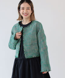 Ray BEAMS | Ray BEAMS / ツイード ノーカラー ジャケット(ノーカラージャケット)