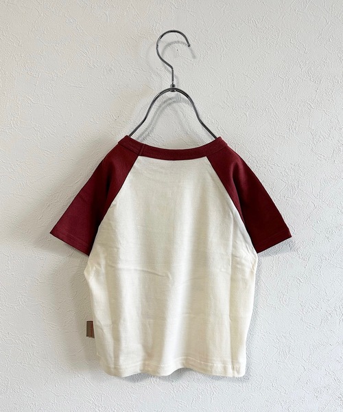 Life Support Products（ライフサポートプロダクツ）の「防汚加工ラグランプリントTシャツ(80～150cm)（Tシャツ/カットソー・キッズ・レッド/チャコール/ブルー/カーキ・140/120/95/110/150/100/80/130/90）」の5枚目の写真