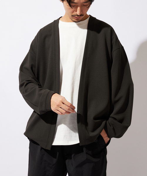 JOURNAL STANDARD（ジャーナルスタンダード）の「クレープウィーブ ツイルカーディガン（カーディガン/ボレロ・メンズ・ベージュ/イエロー/ブラック系その他/グリーン系その他・SMALL/MEDIUM/LARGE）」の2枚目の写真