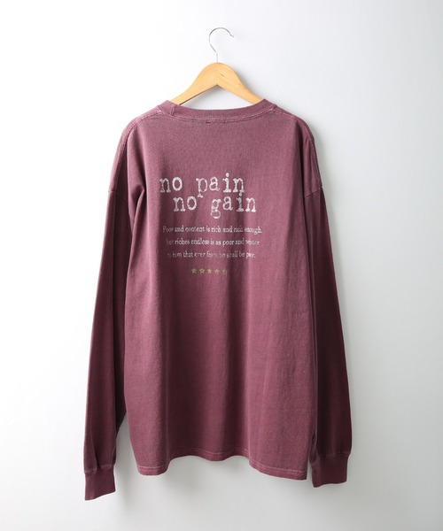 spiritoso(スピリトーゾ)の「spiritoso ピグメントアーチロゴイーグルプリントロンT 長袖(Tシャツ/カットソー・レディース・バーガンディー/グレイッシュベージュ/ブラック/チャコール・F)」の10枚目の写真